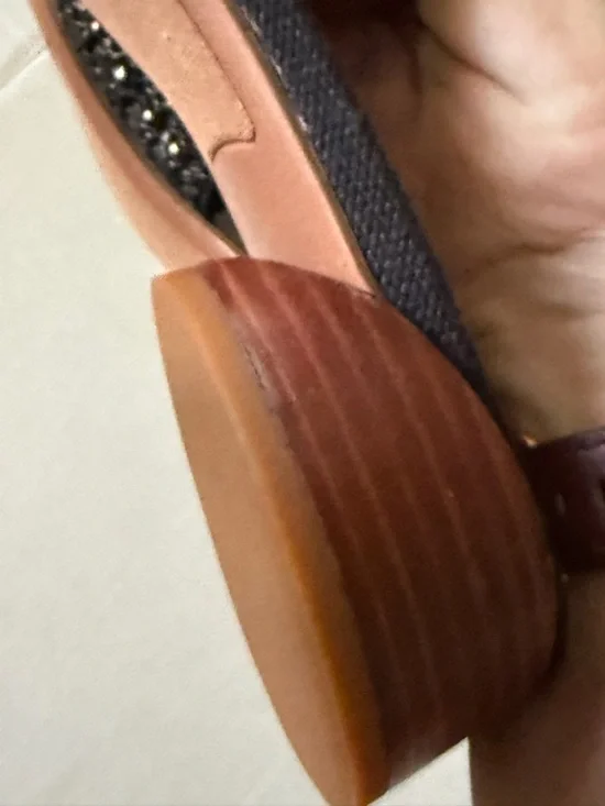 Franco Sarto Black Textile Sandals Beaded L-Loran3 Slides Women's Size 9.5M New - Picture 10 of 10